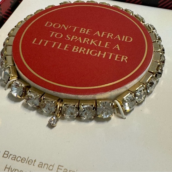 “DON’T BE AFRAID TO SPARKLE A LITTLE BRIGHTER” Stretch Bracelet and Earring Set - Picture 5 of 12
